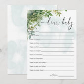 Beste Baby Waterverf groen Baby shower spel Kaart (Voorkant / Achterkant)