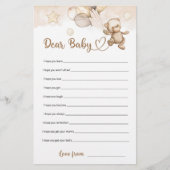 Beste Baby Wensen Baby Beer Baby shower spel (Voorkant)