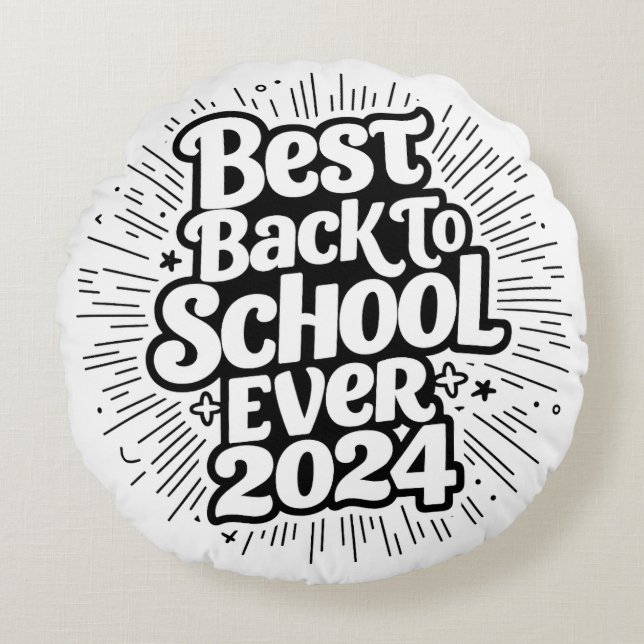 Beste Back to School ooit 2024 ontwerp Rond Kussen (Voorkant)