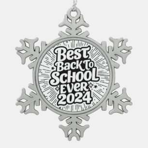Beste Back to School ooit Sneeuwvlok ingelijst Orn Tin Sneeuwvlok Ornament