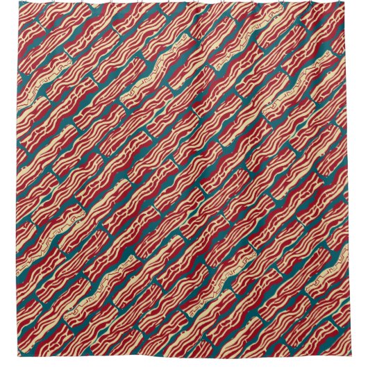 Beste Bacon Patroon Douchegordijn (Voorkant)