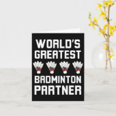 Beste Badminton Partner ter wereld Cool Badminton Kaart (Gele Bloem)