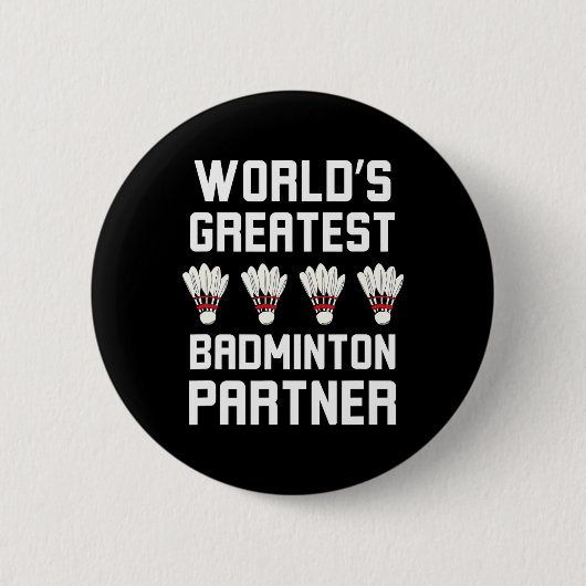Beste Badminton Partner ter wereld Cool Badminton Ronde Button 5,7 Cm (Voorkant)