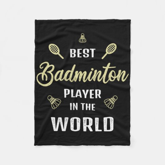Beste badmintonspeler ter wereld Grappig badminton Fleece Deken (Voorkant)