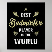 Beste badmintonspeler ter wereld Grappig badminton Poster (Voorkant)