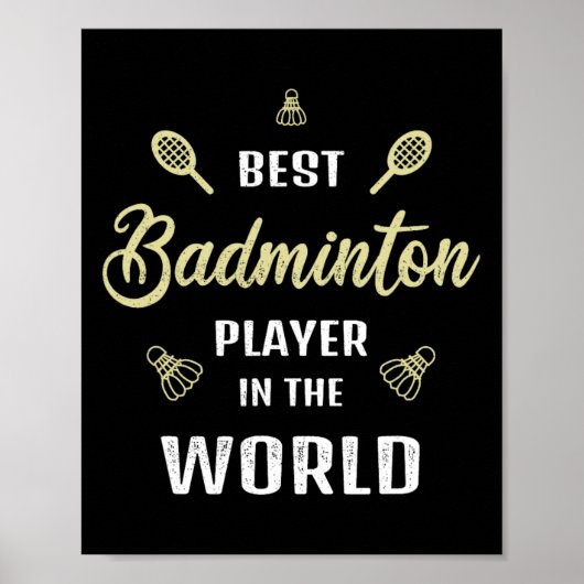 Beste badmintonspeler ter wereld Grappig badminton Poster (Voorkant)