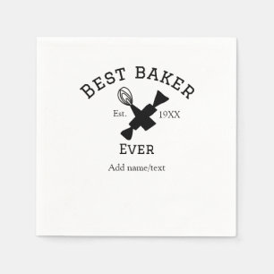 Beste bakker ooit naam toevoegen tekst bakken jaar servet