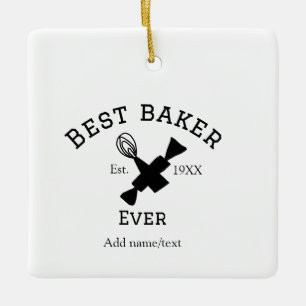 Beste bakker ooit voeg naam tekst bakken beste jaa keramisch ornament