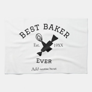 Beste bakker ooit voeg naam tekst bakken beste jaa theedoek