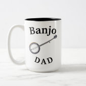 Beste Banjo DAD ooit! Muziek van de vader Tweekleurige Koffiemok (Links)