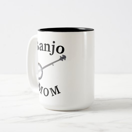 Beste Banjo MOM ooit! Moederdag Tweekleurige Koffiemok (Voorkant links)