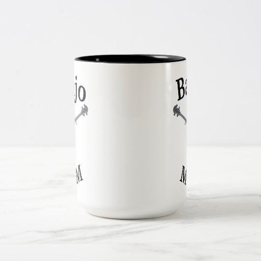 Beste Banjo MOM ooit! Moederdag Tweekleurige Koffiemok (Center)