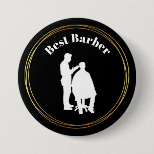Beste Barber-Button met Barber Silhouette Ronde Button 7,6 Cm