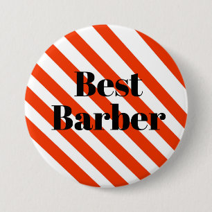 Beste Barber-Button - poolstrepen Ronde Button 7,6 Cm