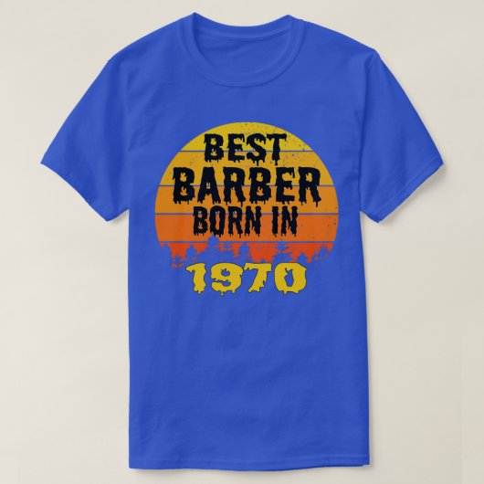 Beste Barber geboren in 1970  op zondag T-shirt (Design voorkant)