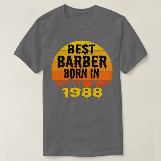 Beste Barber geboren in 1988  op zondag T-shirt (Design voorkant)