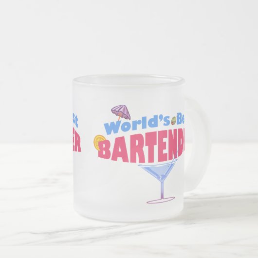 Beste Bartender ter wereld Matglas Koffiemok (Voorkant rechts)