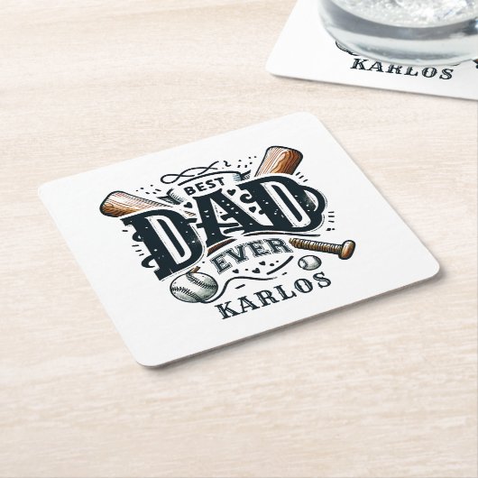Beste Baseball Pap ooit Kartonnen Onderzetters (Schuin)
