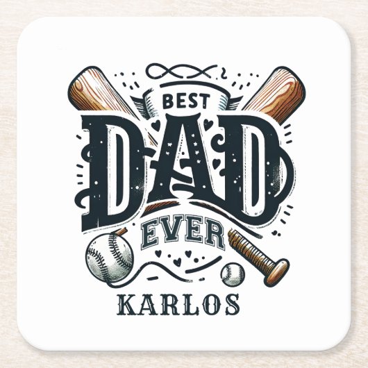 Beste Baseball Pap ooit Kartonnen Onderzetters (Voorkant)