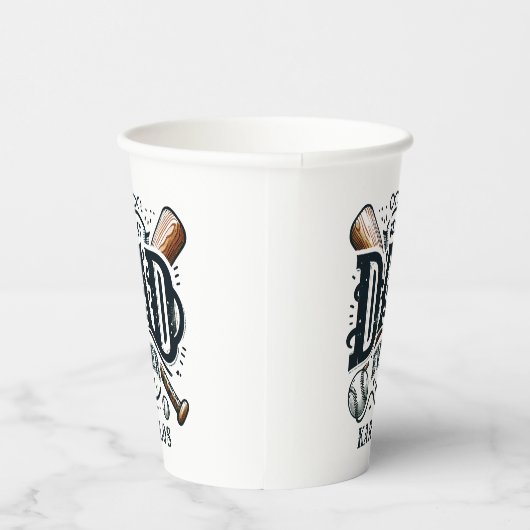 Beste Baseball Pap ooit Papieren Bekers (Rechts)