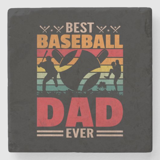 Beste Baseball Pap ooit Stenen Onderzetter (Voorkant)