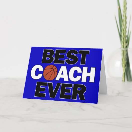 Beste Basketball Coach ooit - Aangepaste kleurengr Bedankkaart (Voorkant)