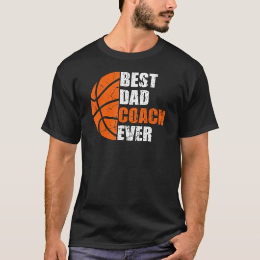 Beste Basketball pa Coach op vaders Dag Retro B T-shirt (Voorkant)