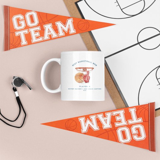 Beste basketbalmoeder | Cute monogram foto Koffiemok