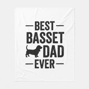 Beste Basset-papa ooit Vintage gravure hond shirt  Fleece Deken