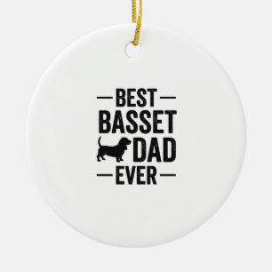 Beste Basset-papa ooit Vintage gravure hond shirt  Keramisch Ornament