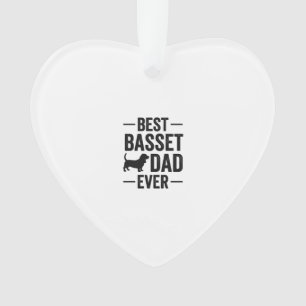 Beste Basset-papa ooit Vintage gravure hond shirt  Ornament