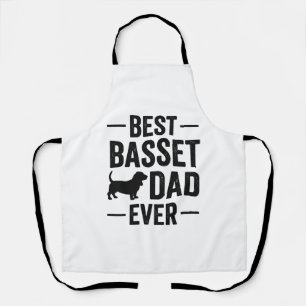 Beste Basset-papa ooit Vintage gravure hond shirt Schort