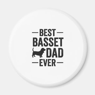 Beste Basset-papa ooit Vintage-gravure honden T-sh Magneet