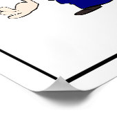 Beste BBQ Chef Cartoon ter wereld Poster (Hoek)