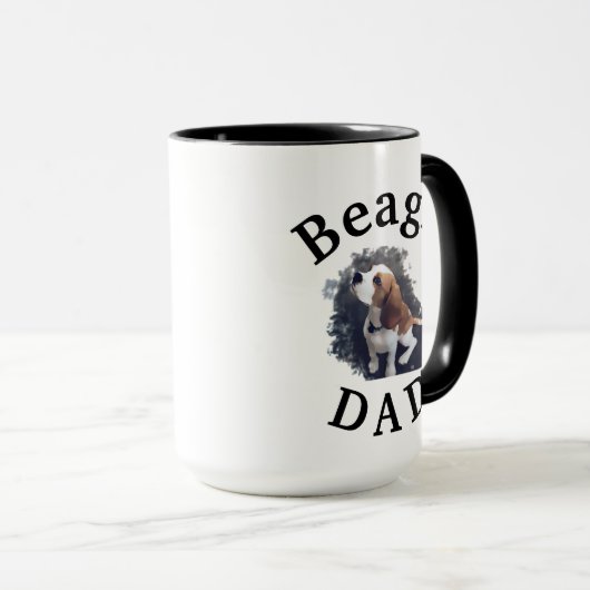 Beste 'Beagle DAD' ooit! Gift for Him Coffee Mok (Voorkant rechts)