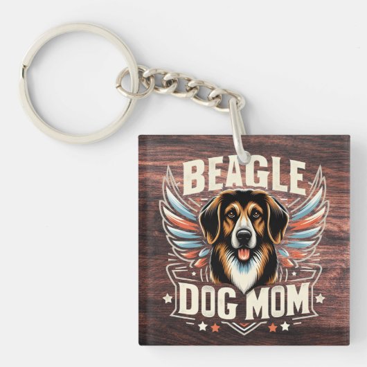 Beste Beagle Dog Moeder Ooit - Beagle Hondenliefhe Sleutelhanger (voorkant)