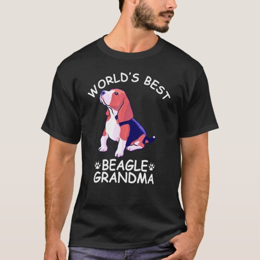 Beste Beagle Grandma Granddog Schattige T-shirt (Voorkant)
