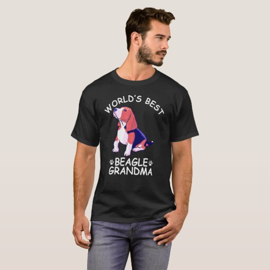 Beste Beagle Grandma Granddog Schattige T-shirt (Voorkant volledig)