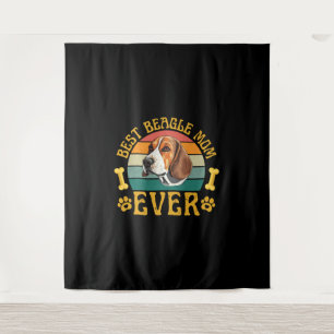 Beste Beagle-moeder ooit, grappige Beagle-hond Can Wandkleed