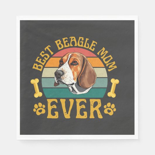 Beste Beagle-moeder ooit, grappige Beagle-hond Servet (Voorkant)