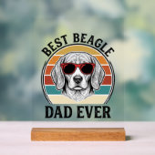 Beste Beagle Papa Ooit Vintage Beagle T-shirt Ontw Acryl Bord (Neutraal)