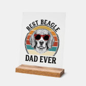 Beste Beagle Papa Ooit Vintage Beagle T-shirt Ontw Acryl Bord (Hoek)