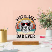 Beste Beagle Papa Ooit Vintage Beagle T-shirt Ontw Acryl Bord (Huwelijk)