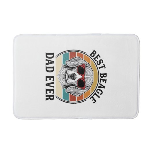 Beste Beagle Papa Ooit Vintage Beagle T-shirt Ontw Badmat (Voorkant)