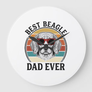 Beste Beagle Papa Ooit Vintage Beagle T-shirt Ontw Grote Klok