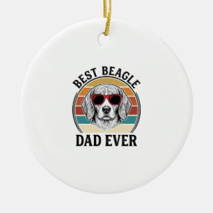 Beste Beagle Papa Ooit Vintage Beagle T-shirt Ontw Keramisch Ornament