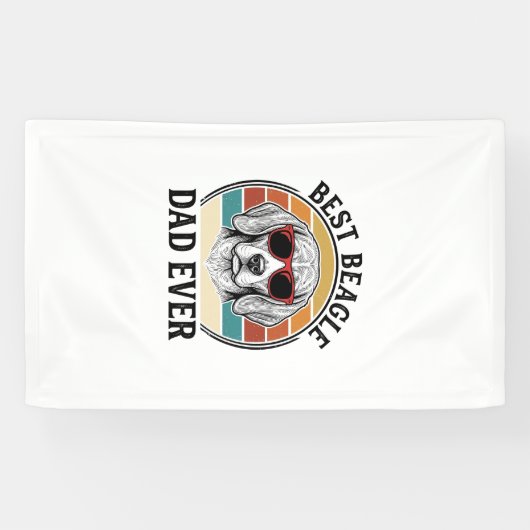 Beste Beagle Papa Ooit Vintage Beagle T-shirt Ontw Spandoek (Horizontaal)