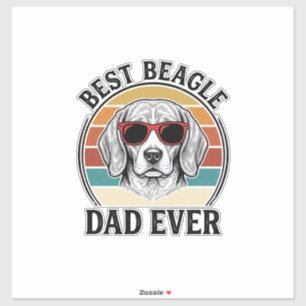 Beste Beagle Papa Ooit Vintage Beagle T-shirt Ontw Sticker