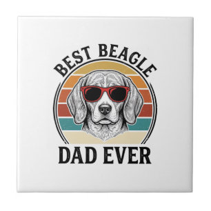 Beste Beagle Papa Ooit Vintage Beagle T-shirt Ontw Tegeltje