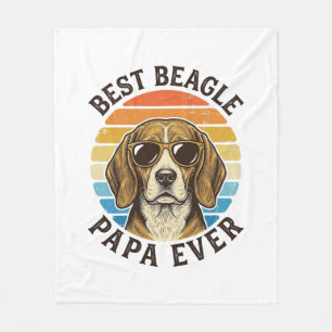 Beste Beagle Papa Ooit Vintage Hond Papa T-shirt O Fleece Deken